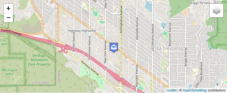 Map of ZIP Code 91224 in La Crescenta, CA — click to open interactive map