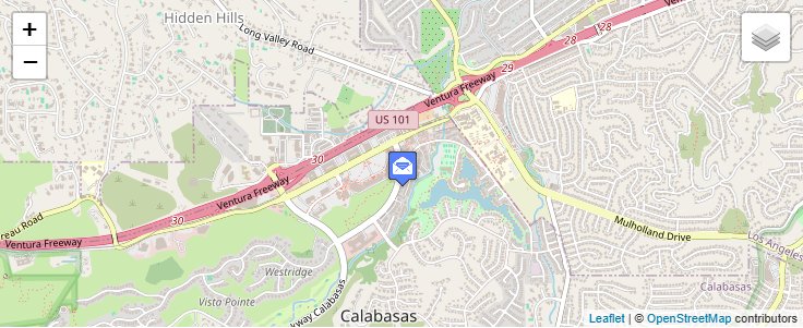 Map of ZIP Code 91372 in Calabasas, CA — click to open interactive map