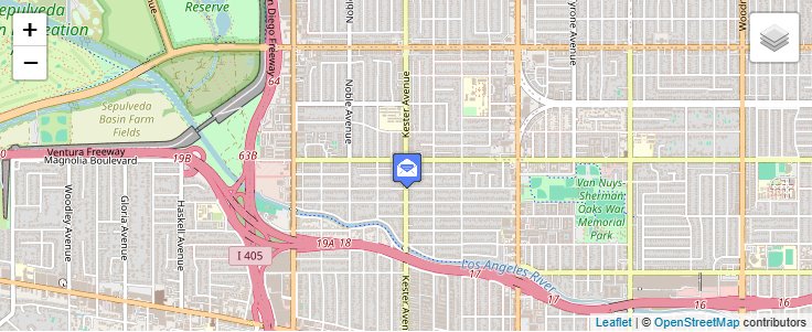 Map of ZIP Code 91496 in Van Nuys, CA — click to open interactive map