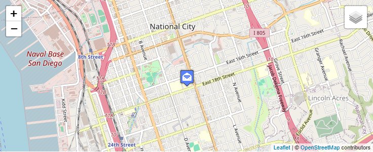 Map of ZIP Code 91951 in National City, CA — click to open interactive map