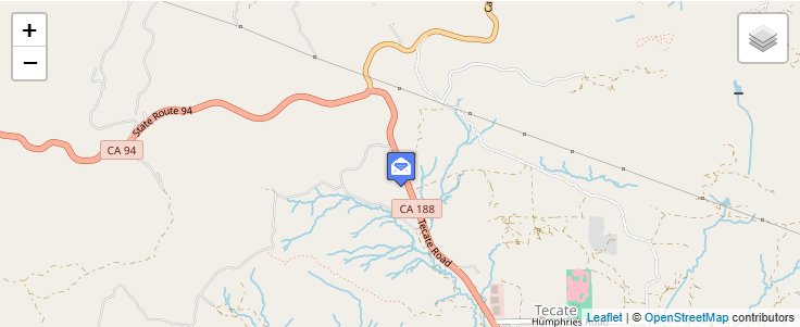 Map of ZIP Code 91987 in Tecate, CA — click to open interactive map