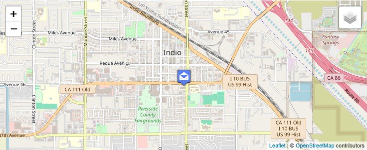Map of ZIP Code 92202 in Indio, CA — click to open interactive map