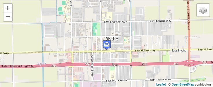 Map of ZIP Code 92226 in Blythe, CA — click to open interactive map