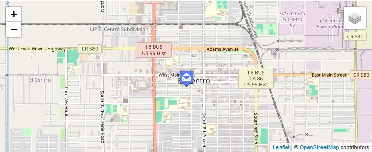 Map of ZIP Code 92244 in El Centro, CA — click to open interactive map