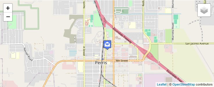 Map of ZIP Code 92572 in Perris, CA — click to open interactive map