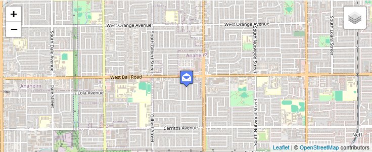 Map of ZIP Code 92814 in Anaheim, CA — click to open interactive map