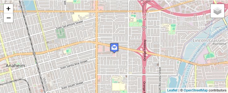 Map of ZIP Code 92816 in Anaheim, CA — click to open interactive map