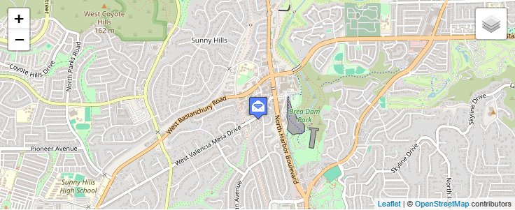Map of ZIP Code 92838 in Fullerton, CA — click to open interactive map