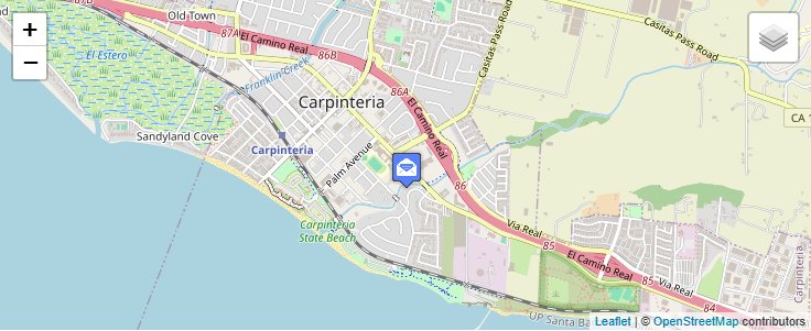 Map of ZIP Code 93014 in Carpinteria, CA — click to open interactive map