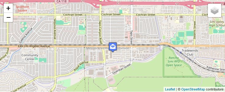 Map of ZIP Code 93099 in Simi Valley, CA — click to open interactive map