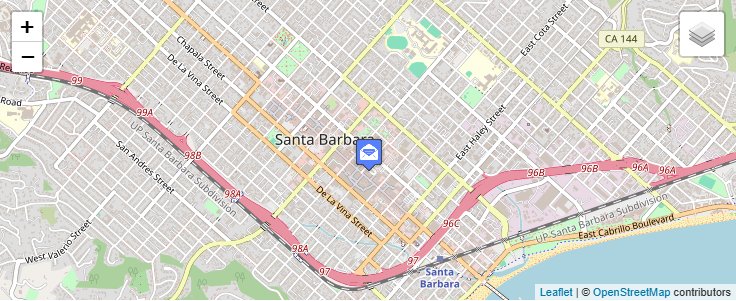 Map of ZIP Code 93102 in Santa Barbara, CA — click to open interactive map