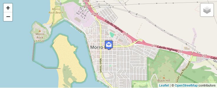 Map of ZIP Code 93443 in Morro Bay, CA — click to open interactive map