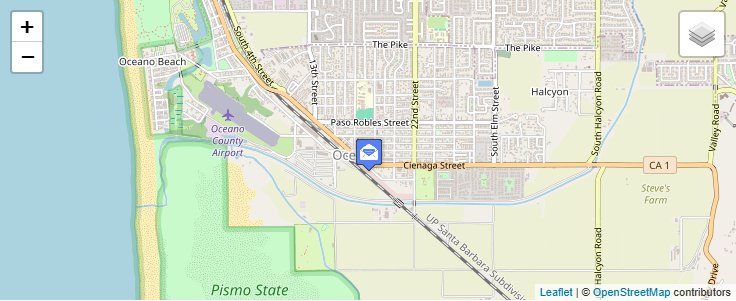 Map of ZIP Code 93475 in Oceano, CA — click to open interactive map