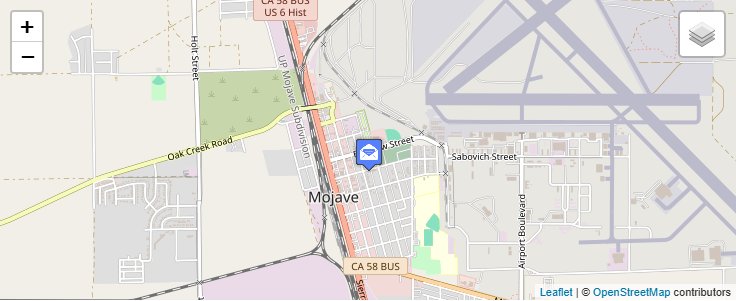 Map of ZIP Code 93502 in Mojave, CA — click to open interactive map