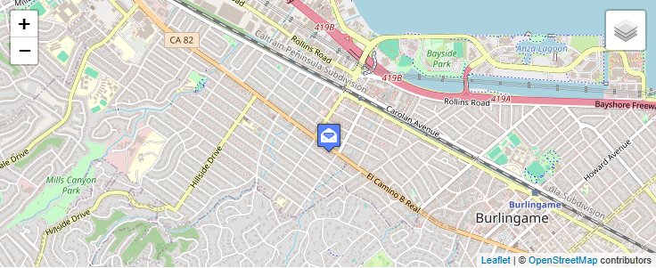 Map of ZIP Code 94011 in Burlingame, CA — click to open interactive map
