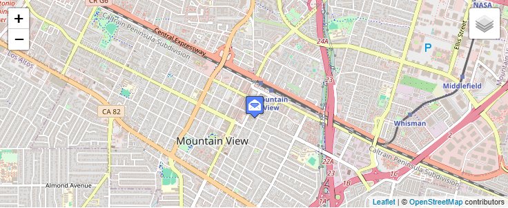 Map of ZIP Code 94039 in Mountain View, CA — click to open interactive map