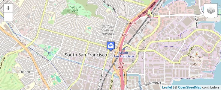 Map of ZIP Code 94083 in South San Francisco, CA — click to open interactive map