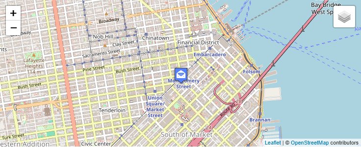 Map of ZIP Code 94163 in San Francisco, CA — click to open interactive map