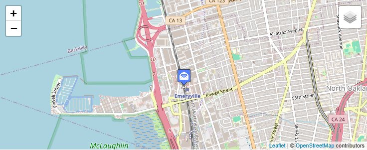 Map of ZIP Code 94662 in Emeryville, CA — click to open interactive map