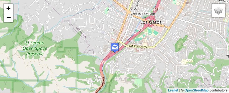 Map of ZIP Code 95031 in Los Gatos, CA — click to open interactive map