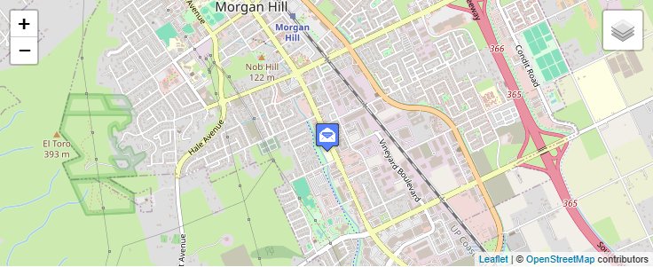 Map of ZIP Code 95038 in Morgan Hill, CA — click to open interactive map