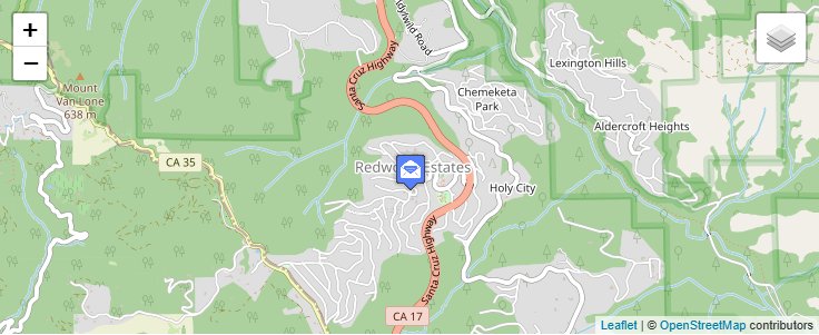 Map of ZIP Code 95044 in Redwood Estates, CA — click to open interactive map