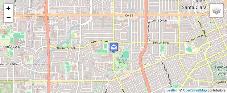Map of ZIP Code 95055 in Santa Clara, CA — click to open interactive map
