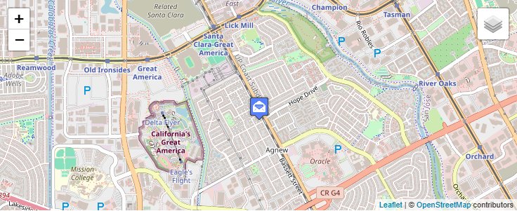 Map of ZIP Code 95056 in Santa Clara, CA — click to open interactive map