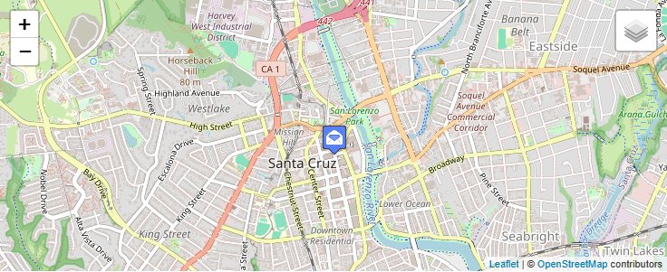 Map of ZIP Code 95061 in Santa Cruz, CA — click to open interactive map