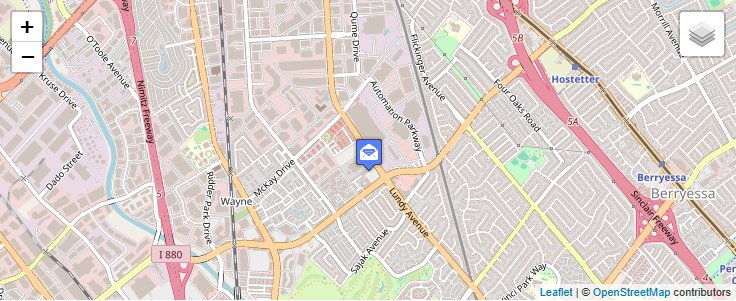 Map of ZIP Code 95161 in San Jose, CA — click to open interactive map
