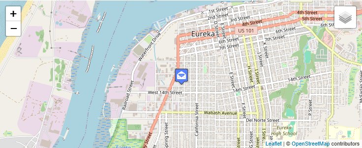 Map of ZIP Code 95502 in Eureka, CA — click to open interactive map