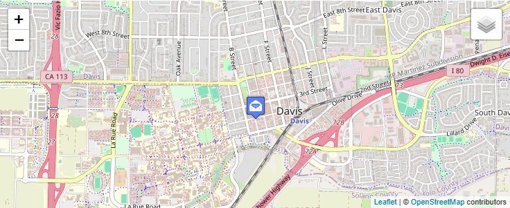 Map of ZIP Code 95617 in Davis, CA — click to open interactive map