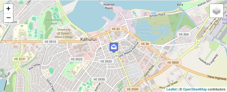 Map of ZIP Code 96733 in Kahului, HI — click to open interactive map