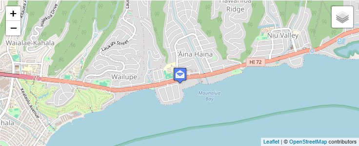 Map of ZIP Code 96824 in Honolulu, HI — click to open interactive map