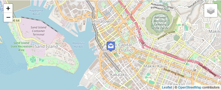 Map of ZIP Code 96840 in Honolulu, HI — click to open interactive map