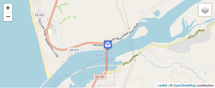 Map of ZIP Code 97491 in Wedderburn, OR — click to open interactive map