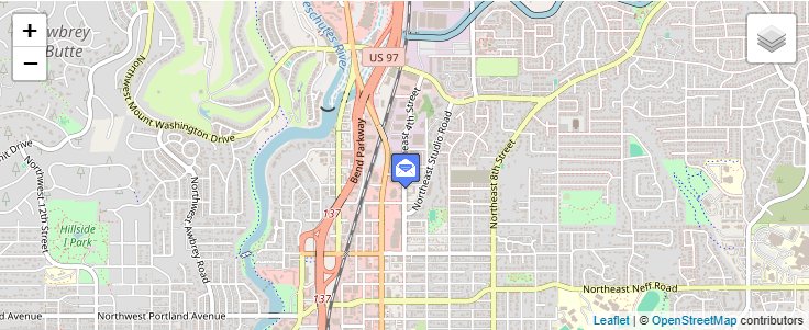 Map of ZIP Code 97708 in Bend, OR — click to open interactive map