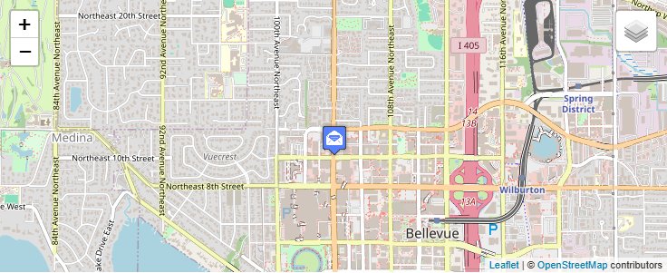 Map of ZIP Code 98009 in Bellevue, WA — click to open interactive map