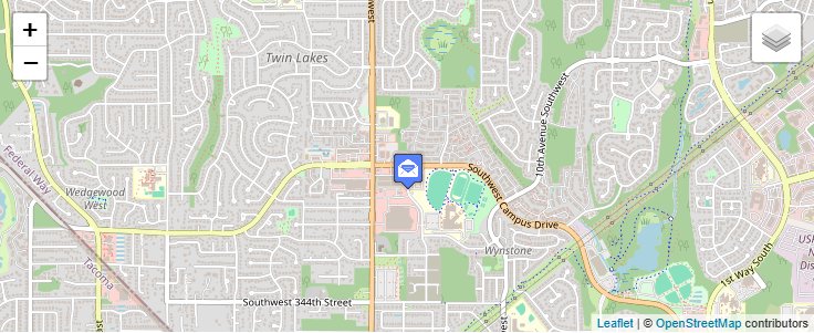 Map of ZIP Code 98093 in Federal Way, WA — click to open interactive map
