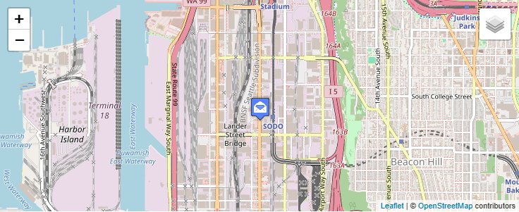 Map of ZIP Code 98124 in Seattle, WA — click to open interactive map