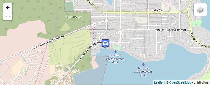 Map of ZIP Code 98493 in Tacoma, WA — click to open interactive map