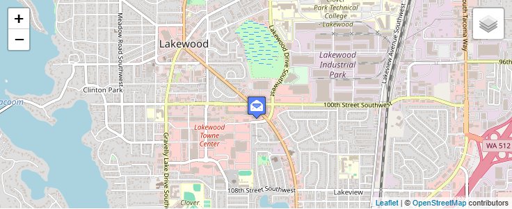 Map of ZIP Code 98496 in Lakewood, WA — click to open interactive map